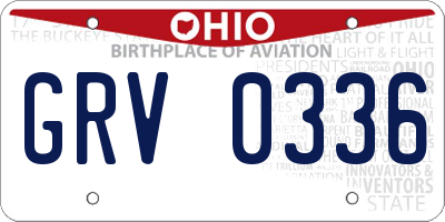 OH license plate GRV0336