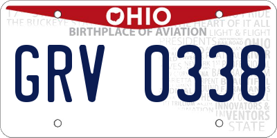 OH license plate GRV0338