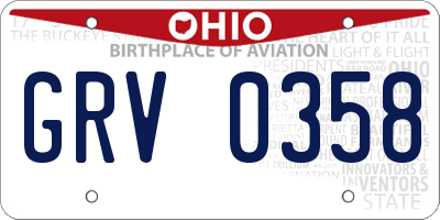 OH license plate GRV0358