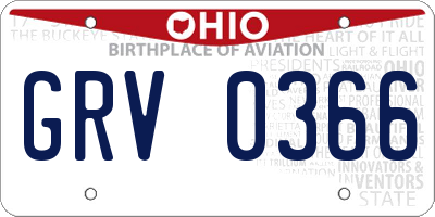 OH license plate GRV0366