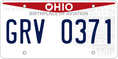 OH license plate GRV0371