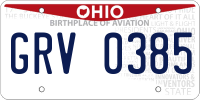 OH license plate GRV0385