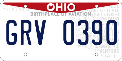 OH license plate GRV0390