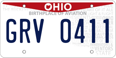 OH license plate GRV0411
