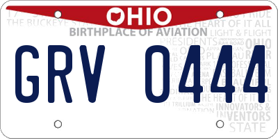 OH license plate GRV0444