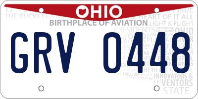 OH license plate GRV0448