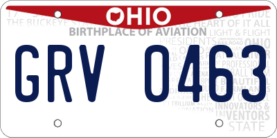 OH license plate GRV0463