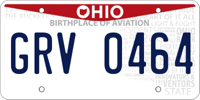OH license plate GRV0464