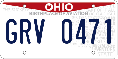OH license plate GRV0471