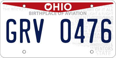 OH license plate GRV0476