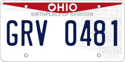 OH license plate GRV0481