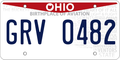 OH license plate GRV0482