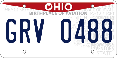 OH license plate GRV0488