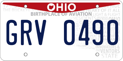 OH license plate GRV0490