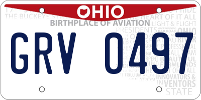 OH license plate GRV0497