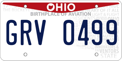 OH license plate GRV0499