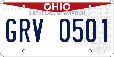 OH license plate GRV0501