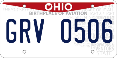 OH license plate GRV0506