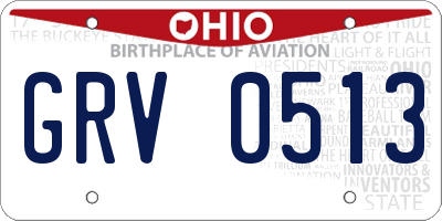OH license plate GRV0513