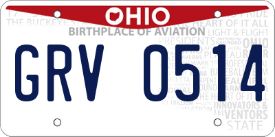 OH license plate GRV0514