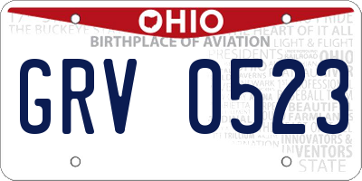 OH license plate GRV0523