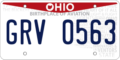 OH license plate GRV0563