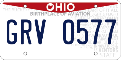 OH license plate GRV0577