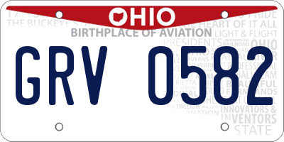 OH license plate GRV0582