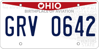 OH license plate GRV0642