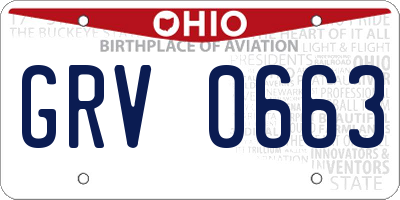 OH license plate GRV0663