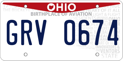OH license plate GRV0674