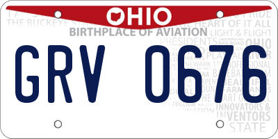 OH license plate GRV0676