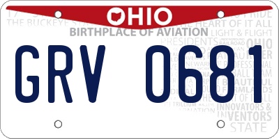 OH license plate GRV0681