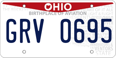 OH license plate GRV0695
