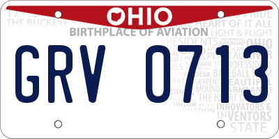 OH license plate GRV0713