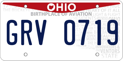 OH license plate GRV0719