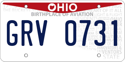 OH license plate GRV0731