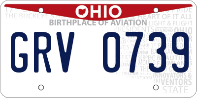 OH license plate GRV0739