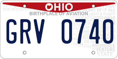 OH license plate GRV0740