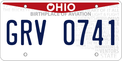 OH license plate GRV0741