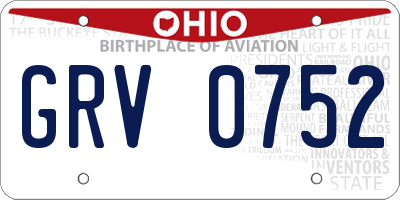 OH license plate GRV0752