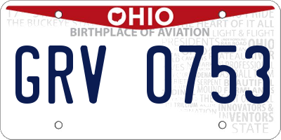 OH license plate GRV0753