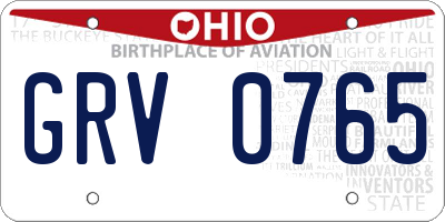 OH license plate GRV0765