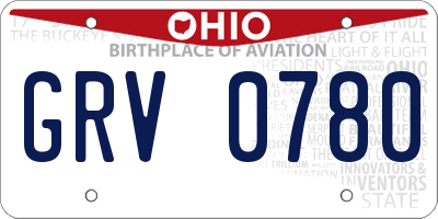 OH license plate GRV0780