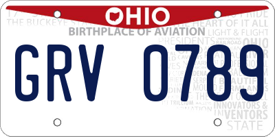 OH license plate GRV0789