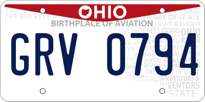 OH license plate GRV0794