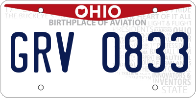 OH license plate GRV0833
