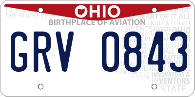OH license plate GRV0843