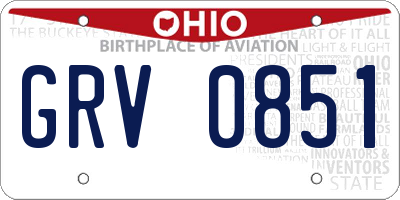 OH license plate GRV0851