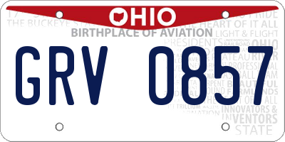 OH license plate GRV0857